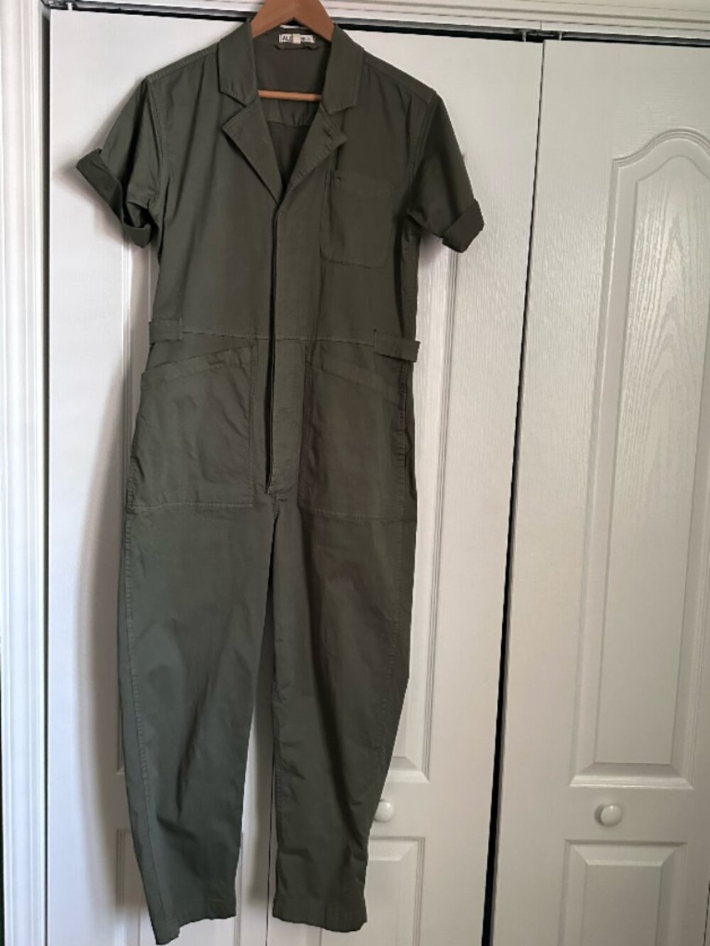 Alex Mill Olive Green Canvas Shortsleeve jumpsuit sz M